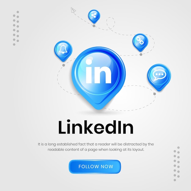 Banner de linkedin de iconos de redes sociales