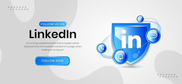 Banner de LinkedIn de iconos de redes sociales