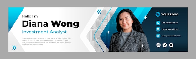 Banner de linkedin de negocios degradado