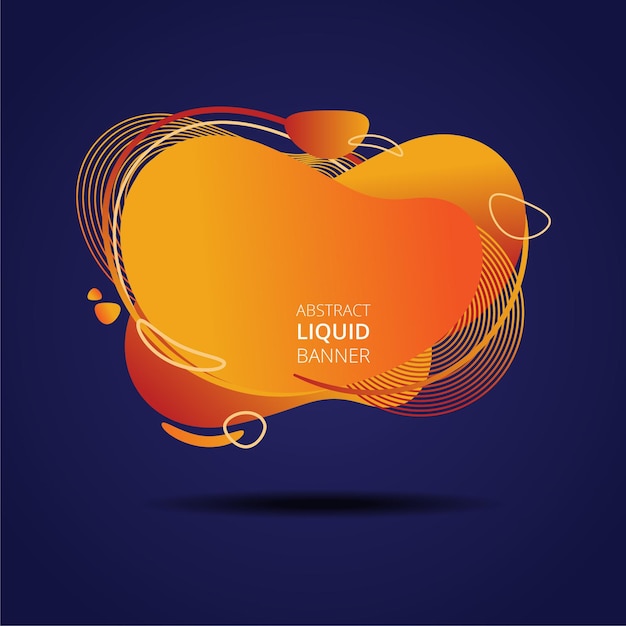 banner líquido con forma única y línea de color naranja abstracto