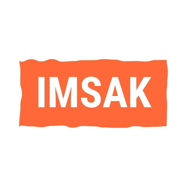 Banner de llamada de vector naranja de recordatorio de IMSAK para ayudarlo a comenzar su ayuno a tiempo