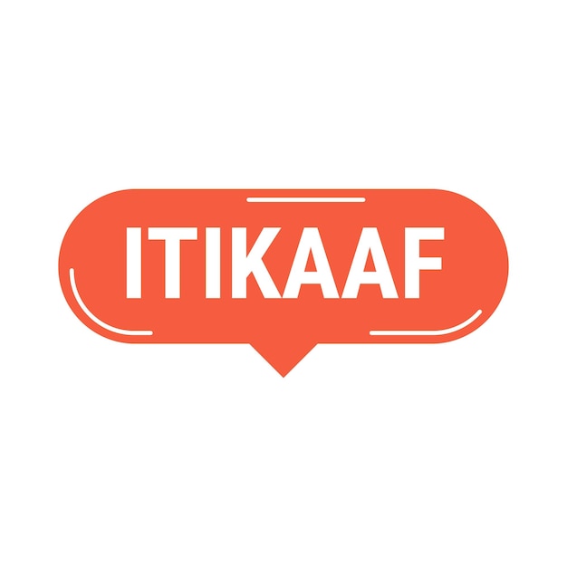 Banner de llamada de vector rojo de Itikaaf con información sobre donaciones y reclusión durante el Ramadán