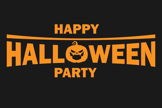 Banner de logotipo de texto de feliz Halloween en colores naranja Concepto para el día de Halloween