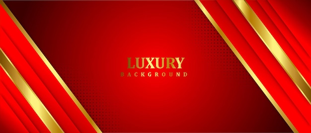 Banner de lujo dorado rojo abstracto