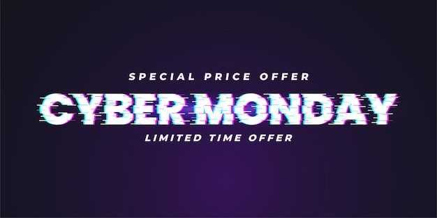 Banner del lunes cibernético en fondo oscuro para el cartel de venta promocional
