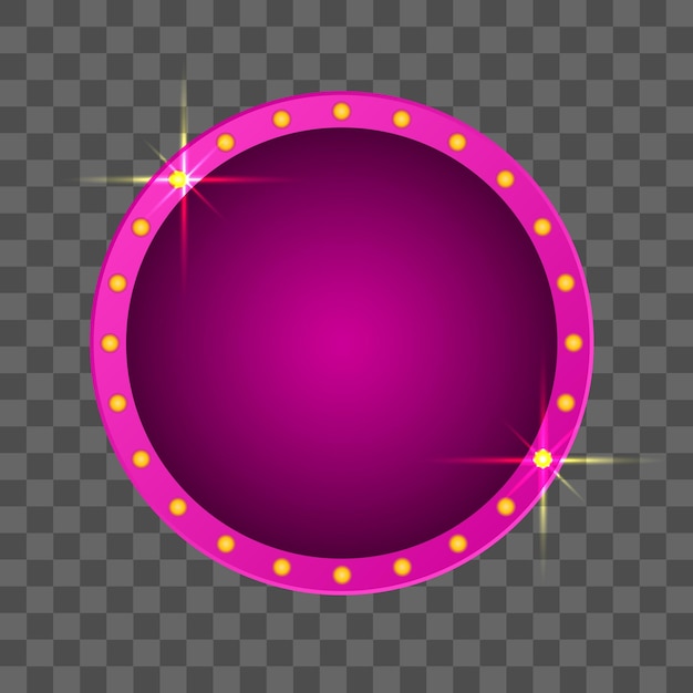 Banner de luz retro vectorial sobre fondo transparente