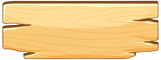 Banner de madera en blanco sobre fondo blanco.
