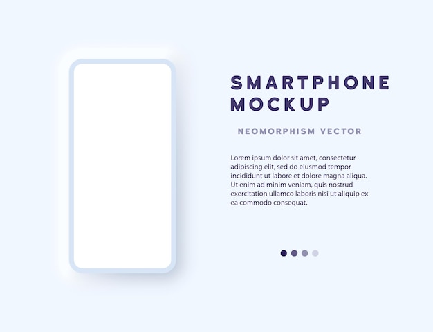 Banner de maqueta de smartphone. Estilo neumorfismo. Icono de línea de vector para negocios y publicidad