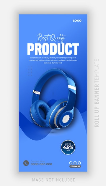 Banner de la marca de auriculares y plantillas de dispositivos de promoción