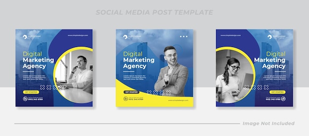 Banner de marketing empresarial digital para plantilla de publicación en redes sociales