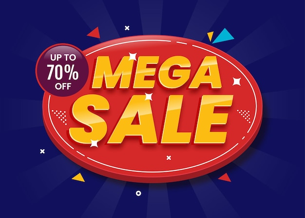 Banner de mega venta Fondo para las mega ventas plantilla de banner de promoción de venta abstracta