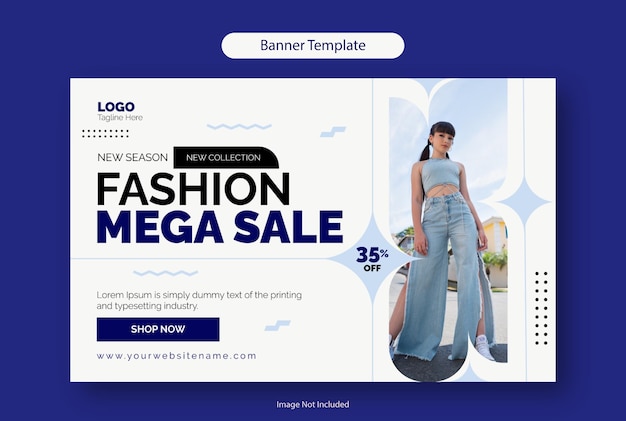 Un banner para la mega venta de moda.