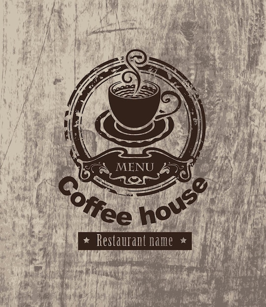 banner para el menú de la cafetería con una taza de café