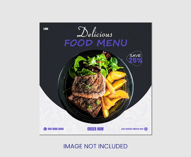Banner de menú de comida en las redes sociales