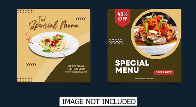 Banner de menú de comida en las redes sociales