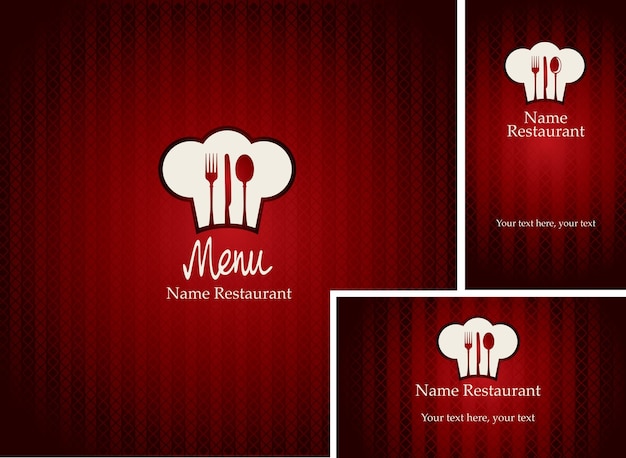 Vector banner con menú para restaurante con fondo rojo