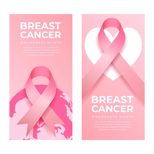 Vector banner del mes de concientización sobre el cáncer de mama