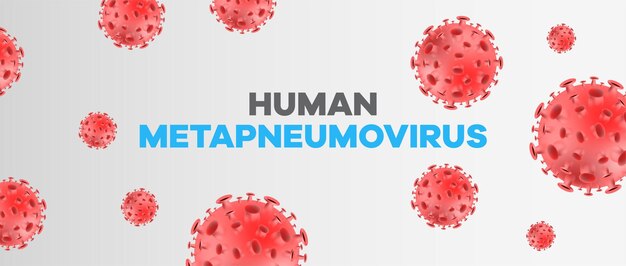 Banner de metapneumovirus humano brote de virus hMPV pandemia atención médica y ciencia de fondo