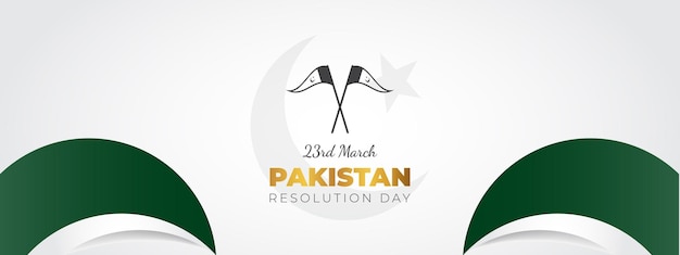 Banner mínimo de saludo del día de resolución de pakistán