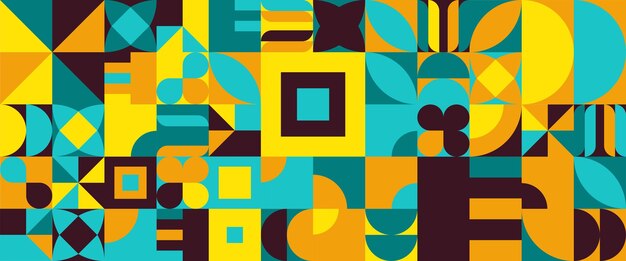 Banner de moda abstract vectorial colorido con diseño geométrico de mosaico Para fondo de banner presentación de negocios o tecnología folleto web diseño de portada papel tapiz