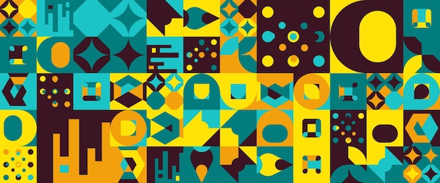 Banner de moda abstract vectorial colorido con diseño geométrico de mosaico Para fondo de banner presentación de negocios o tecnología folleto web diseño de portada papel tapiz