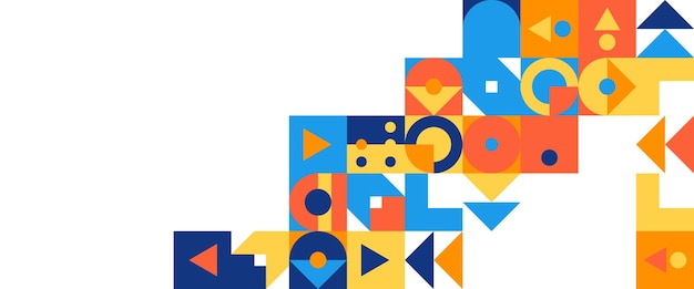 Banner de moda abstract vectorial colorido con diseño geométrico de mosaico Para fondo de banner presentación de negocios o tecnología folleto web diseño de portada papel tapiz