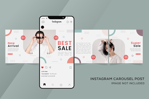 Vector banner de moda para plantillas de carrusel de instagram