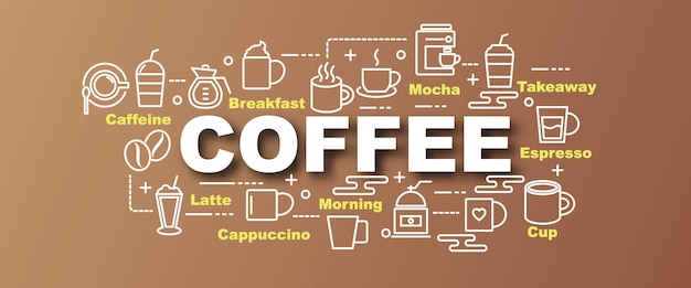 banner de moda de vector de café