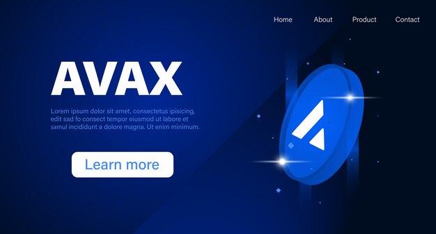 Banner de moneda criptográfica con moneda AVAX