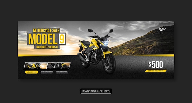 Banner de motocicleta publicación en redes sociales banner de portada de facebook