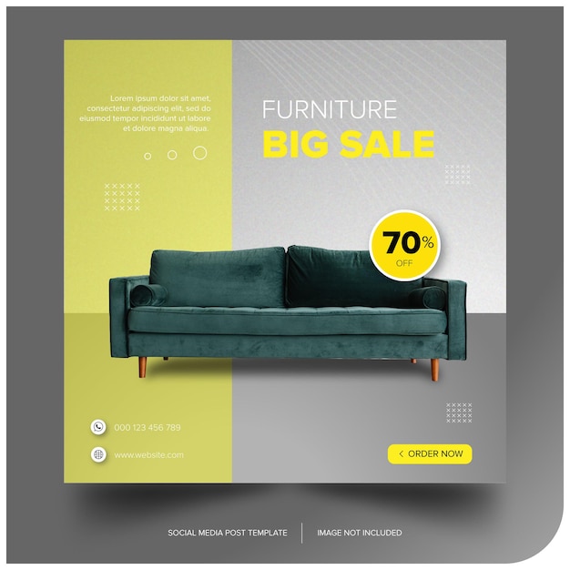 Banner muebles sofá verde premium descarga gratuita