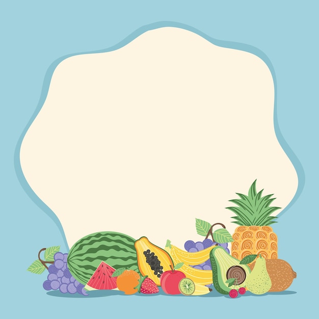 Vector banner de naturaleza de frutas