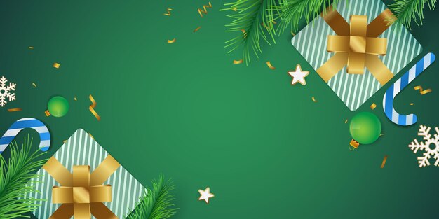 Banner de navidad diseño de fondo decorativo tarjetas de felicitación encabezado sitio web