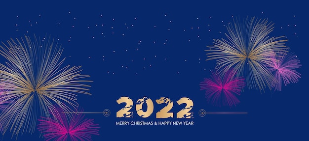 Banner de Navidad con fuegos artificiales para felicitaciones y promociones.