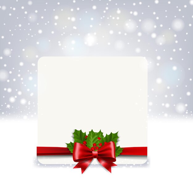 Banner de Navidad con Holly Berry y Poinsettia con malla de degradado, ilustración vectorial