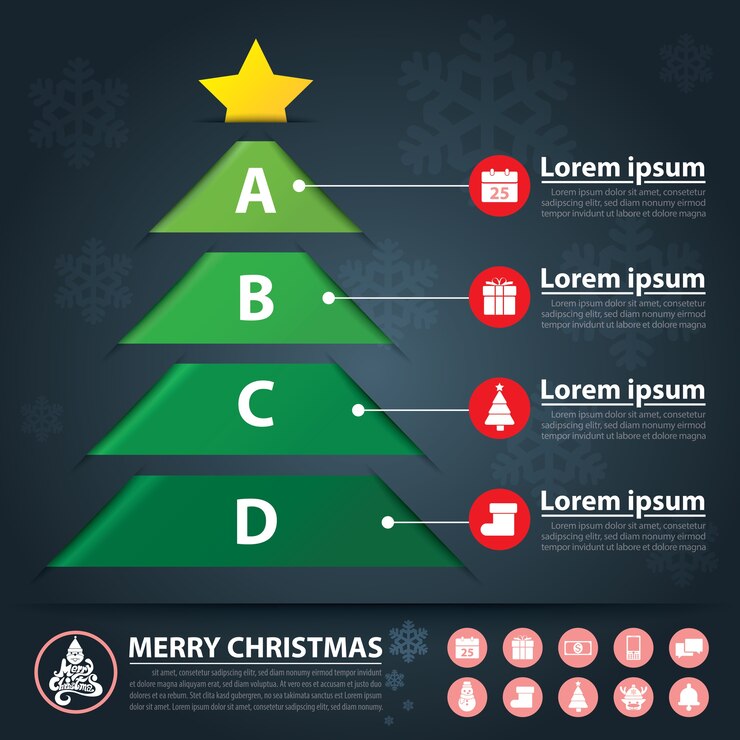 Vector banner de navidad infografía