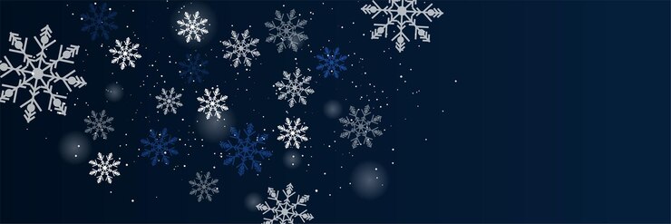 Vector banner de navidad de invierno con copos de nieve. feliz navidad y próspero año nuevo 2022 saludo banner. fondo horizontal de año nuevo, encabezados, carteles, tarjetas, sitio web. ilustración vectorial