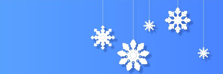 Vector banner de navidad de invierno con copos de nieve. feliz navidad y próspero año nuevo 2022 saludo banner. fondo horizontal de año nuevo, encabezados, carteles, tarjetas, sitio web. ilustración vectorial