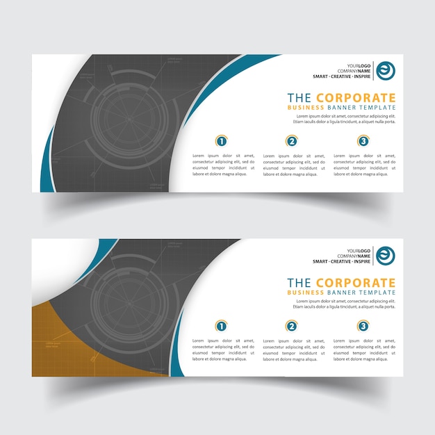 Vector banner de negocios corporativos moderno horizontal