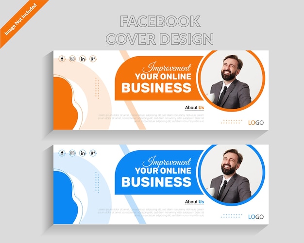Un banner de negocios con diseño de portada de facebook.