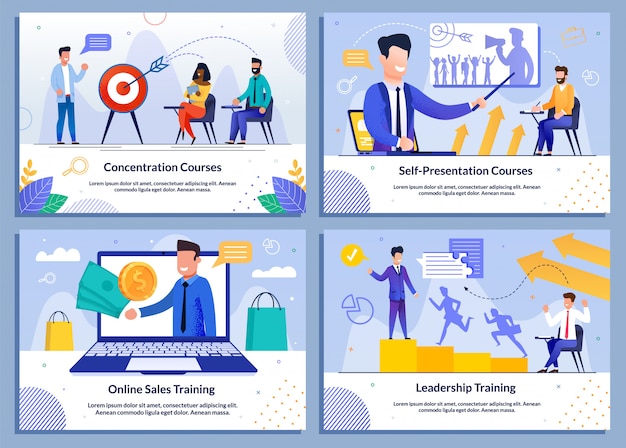 Banner de negocios establecido para el crecimiento de la empresa