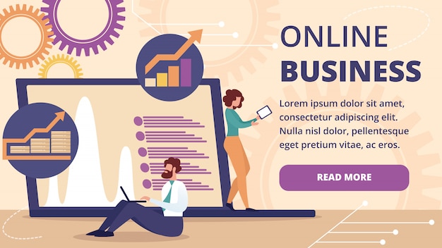 Banner de negocios en línea. Tecnologías de internet.