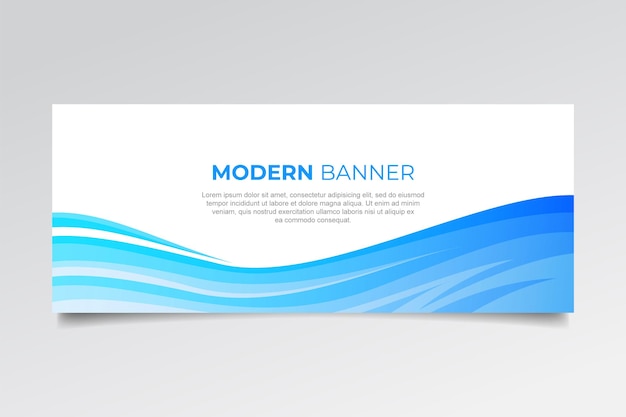 Banner de negocios moderno con diseño de onda