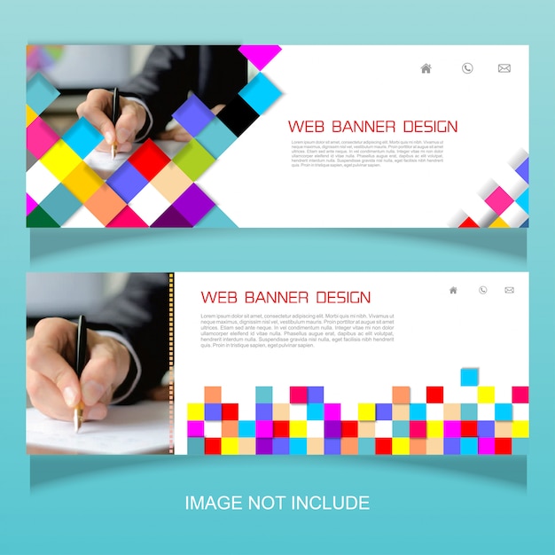 Vector banner de negocios web colorido