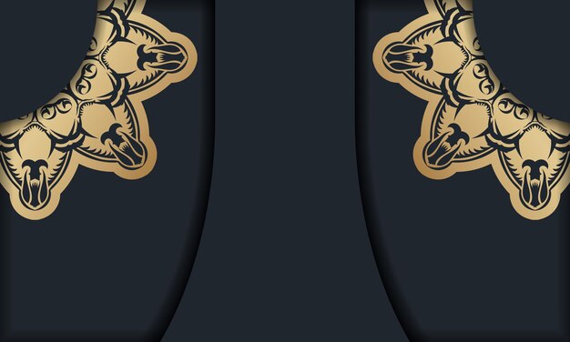 Banner negro con patrón dorado indio y lugar debajo de su texto