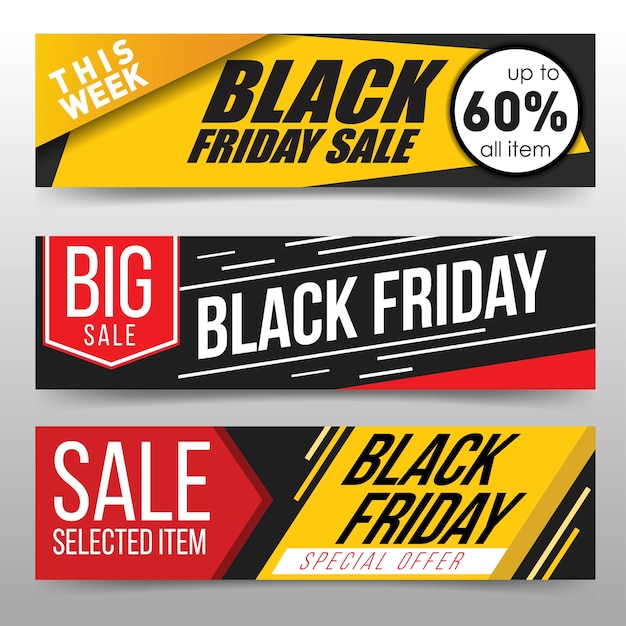 Vector banner-negro-viernes-oferta especial