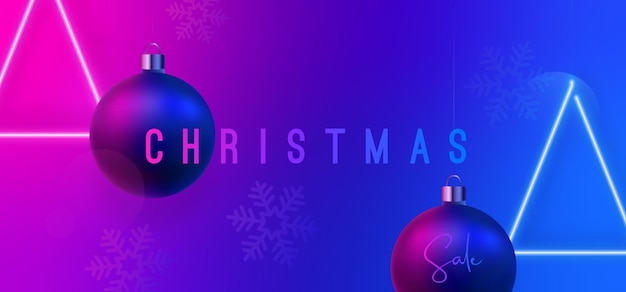 Banner de neón de venta de Navidad