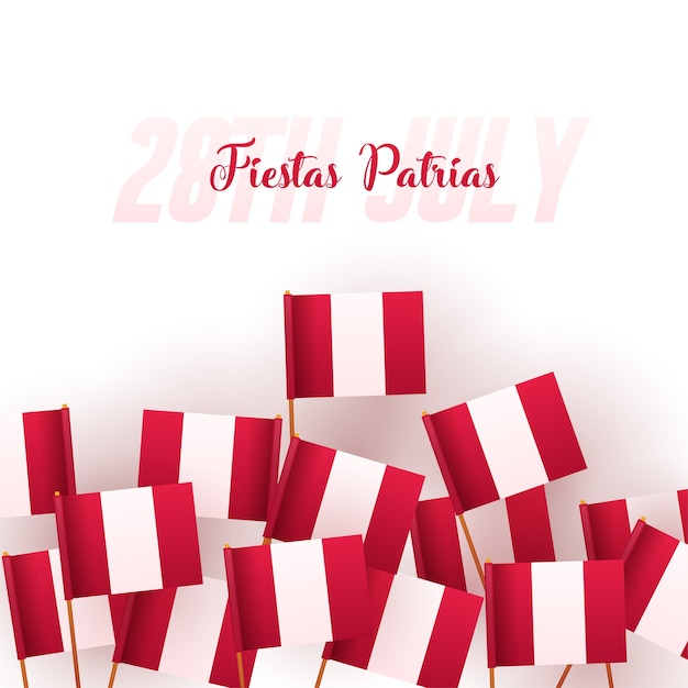 Vector banner o cartel de la celebración del día de la independencia de perú