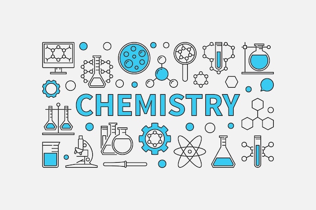 Banner o ilustración de vector moderno creativo de química