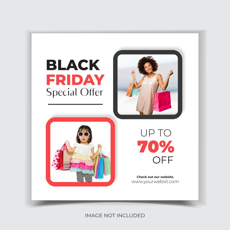 Banner de oferta especial de Black Friday y diseño de publicación en redes sociales